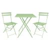 Bolero Pavement Style Steel Folding Chairs Light Green (Pack of 2)