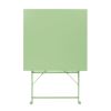 Bolero Square Pavement Style Steel Folding Table Light Green 600mm