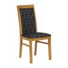 Brooklyn Padded Back Soft Oak Dining Chair with Blue Diamond Padded Seat and Back (Pack of 2)