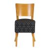 Asti Padded Soft Oak Dining Chair with Blue Diamond Deep Padded Seat and Back (Pack of 2)