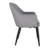 Bolero Lia Velvet Effect Chairs Grey (Set of 2)