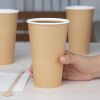 Fiesta Recyclable Single Wall Takeaway Coffee Cups Kraft 455ml / 16oz