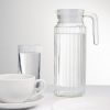 Olympia Ribbed Glass Jugs 1Ltr (Pack of 6)