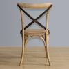 Bolero Natural Bentwood Chairs with Metal Cross Backrest (Pack of 2)