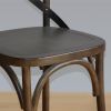 Bolero Wooden Dining Chair with Metal Cross Backrest Walnut Finish (Pack of 2)