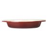 Vogue Red Oval Cast Iron Gratin Dish 650ml