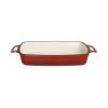 Vogue Red Rectangular Cast Iron Dish 2.8Ltr