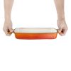 Vogue Orange Cast Iron Casserole Dish 1.8Ltr