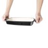 Vogue Black Rectangular Cast Iron Dish 1.8Ltr