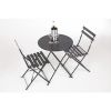 Bolero Black Pavement Style Steel Chairs (Pack of 2)