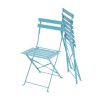 Bolero Pavement Style Steel Chairs Seaside Blue (Pack of 2)