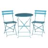 Bolero Pavement Style Steel Chairs Seaside Blue (Pack of 2)