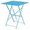 Bolero Pavement Style Square Steel Table Seaside Blue 600mm