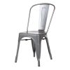 Bolero Bistro Steel Side Chairs Gun Metal Grey (Pack of 4)