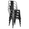 Bolero Bistro Steel?Side Chairs Black (Pack of 4)