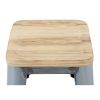 Bolero Bistro High Stools with Wooden Seat Pad Galvanised Steel (Pack of 4)