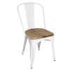 Bolero Bistro Side Chairs with Wooden Seat Pad White (Pack of 4)