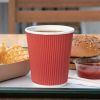 Fiesta Recyclable Coffee Cups Ripple Wall Red 225ml / 8oz