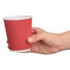 Fiesta Recyclable Coffee Cups Ripple Wall Red 225ml / 8oz