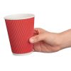 Fiesta Recyclable Coffee Cups Ripple Wall Red 340ml / 12oz