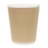 Fiesta Recyclable Coffee Cups Ripple Wall Kraft 225ml / 8oz