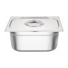 Vogue Stainless Steel Gastronorm Tray Set 2 x 1/2 with Lids