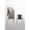 Bolero Aluminium and Natural Wicker Chair (Pack of 4)