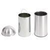 Bolero Stainless Steel Push Top Bullet Bin Silver 40Ltr