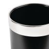 Bolero Black Waste Paper Bin with Silver Rim