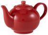 Genware Porcelain Red Teapot 45cl/15.75oz - Pack of 6