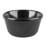 Olympia Kristallon Melamine Fluted Ramekins Black 70mm (12 pack)