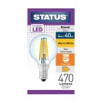 Status Filament LED Round SES Warm White Light Bulb 4/40w