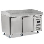 Blizzard Double Hinged Door Pizza Prep Counter with Granite Worktop