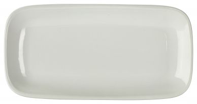 Genware Porcelain Rounded Rectangular Plate 29.5 x 15cm/11.5 x 6