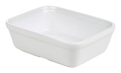 Genware Porcelain Rectangular Pie Dish 15.5x11.5cm/6 x 4.5