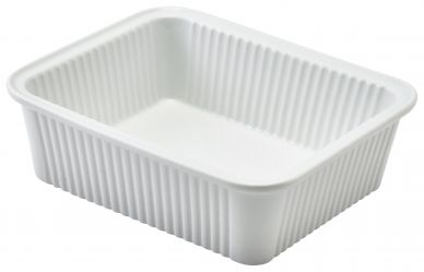 Genware Porcelain Fluted Rectangular Dish 16 x 13cm/6.25 x 5