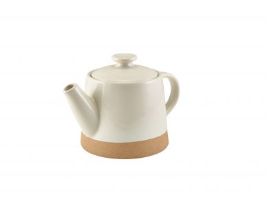 GenWare Kava White Stoneware Teapot 48cl/16.8oz - Pack of 6