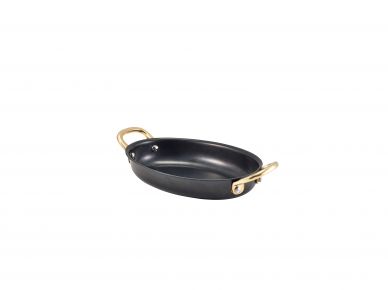 GenWare Black Vintage Steel Oval Dish 16.5 x 12.5cm - Pack of 6