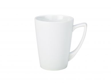 Genware Porcelain Angled Handled Mug 35cl/12.25oz - Pack of 6