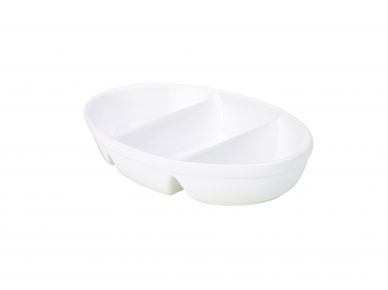 R.G.3 Divided Veg. Dish 28cm White - Pack of 4