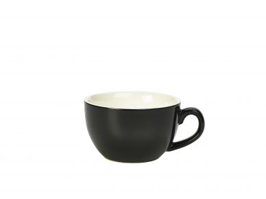 Genware Porcelain Black Bowl Shaped Cup 25cl/8.75oz - Pack of 6