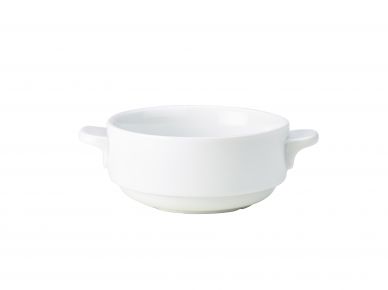 Genware Porcelain Lugged Soup Bowl 25cl/8.75oz - Pack of 6