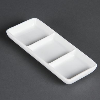 Olympia Whiteware 3 Section Dishes (12 pack)