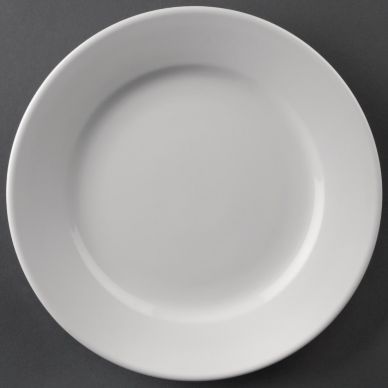 Olympia Athena Wide Rimmed Plates 202mm White (Pack of 12)