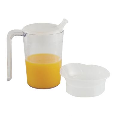 Clear Mug with Handle & 2 lids