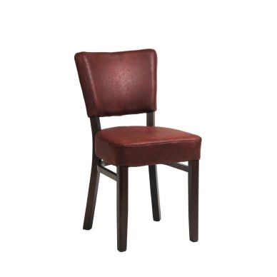 Oregon Wenge Wood and Faux Leather Dining Chair Bordeaux (Pack of 2)