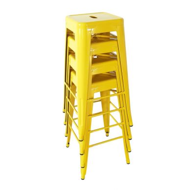 Bolero Bistro Yellow Steel?High Stool (Pack of 4)