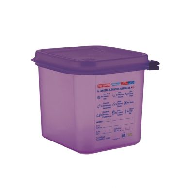 Araven Allergen Polypropylene 1/6 Gastronorm Food Container Purple 2.6L