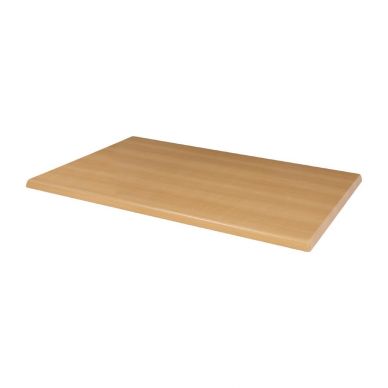 Bolero Pre-drilled Rectangular Tabletop Beech Effect