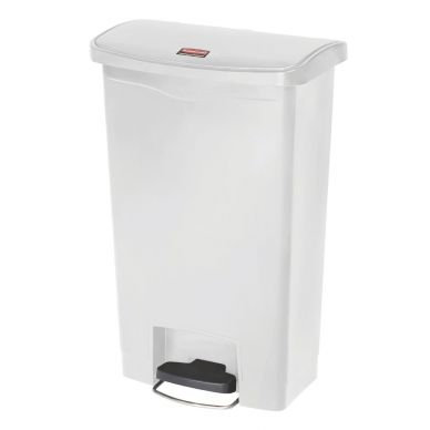 Rubbermaid Slim Jim Step on Bin Front Pedal 50Ltr White